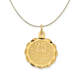 14k Yellow Gold 25th Anniversary Disc Necklace