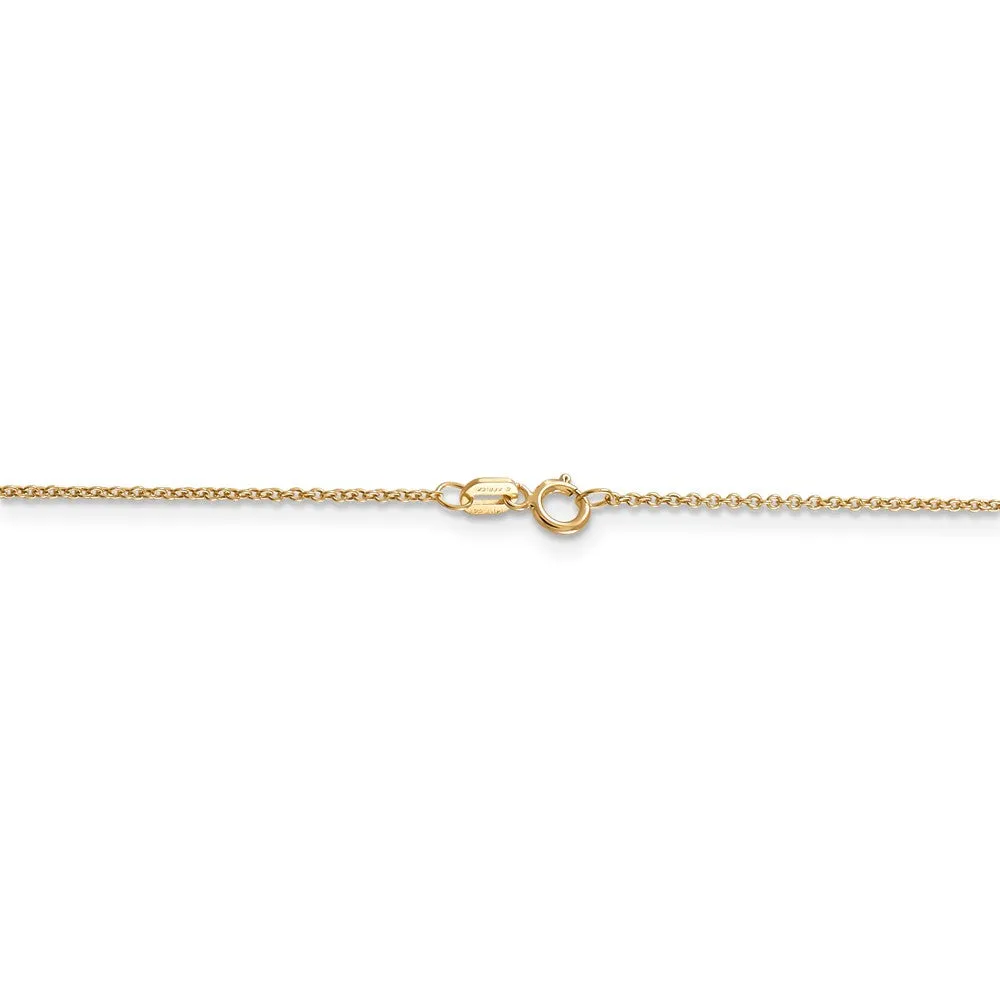 14k Yellow Gold Diamond Cut Double Heart Necklace