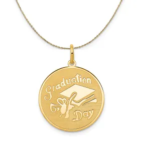 14k Yellow Gold Graduation Day Engravable Disc Necklace