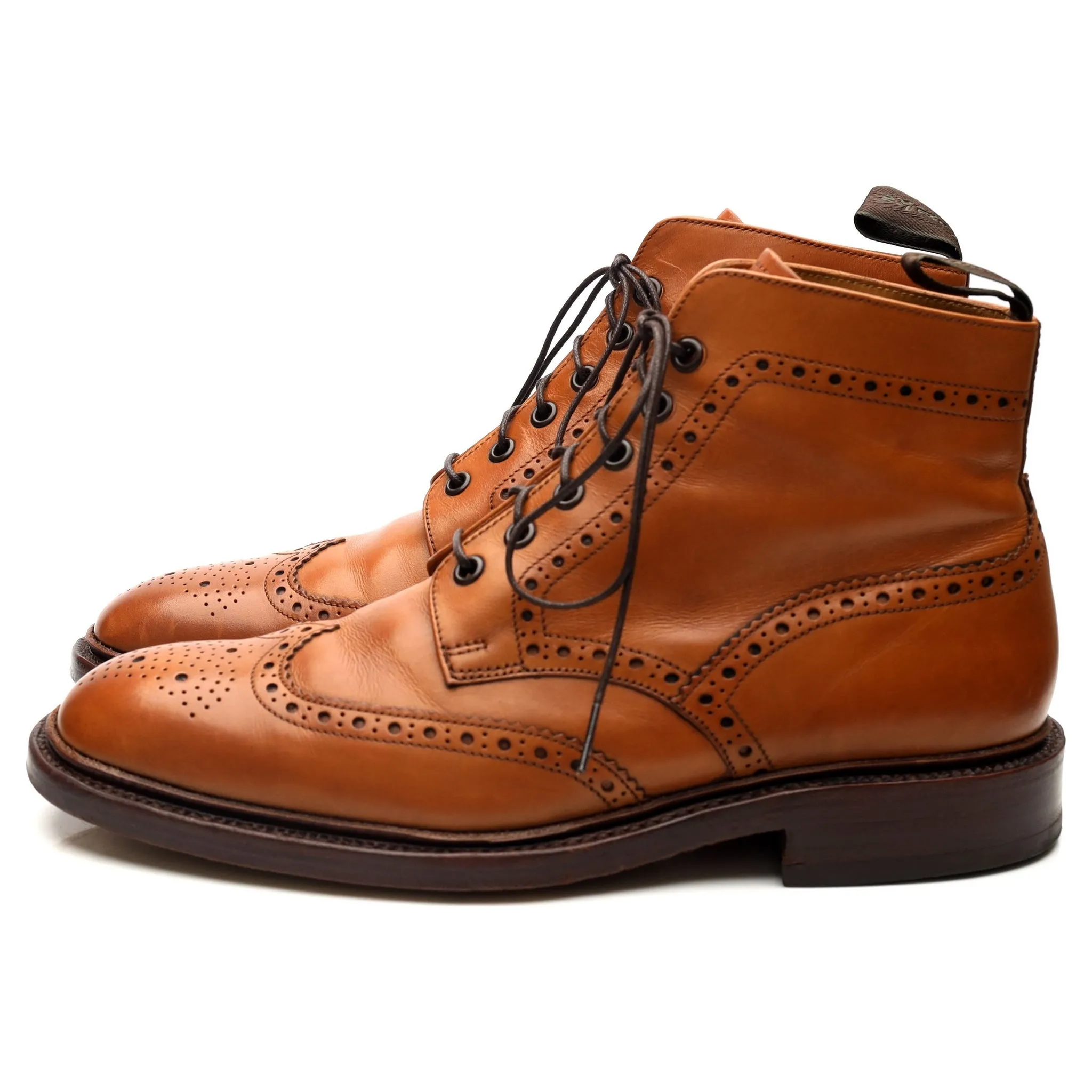 1880 'Burford 2' Tan Brown Leather Brogue Boots UK 9 F