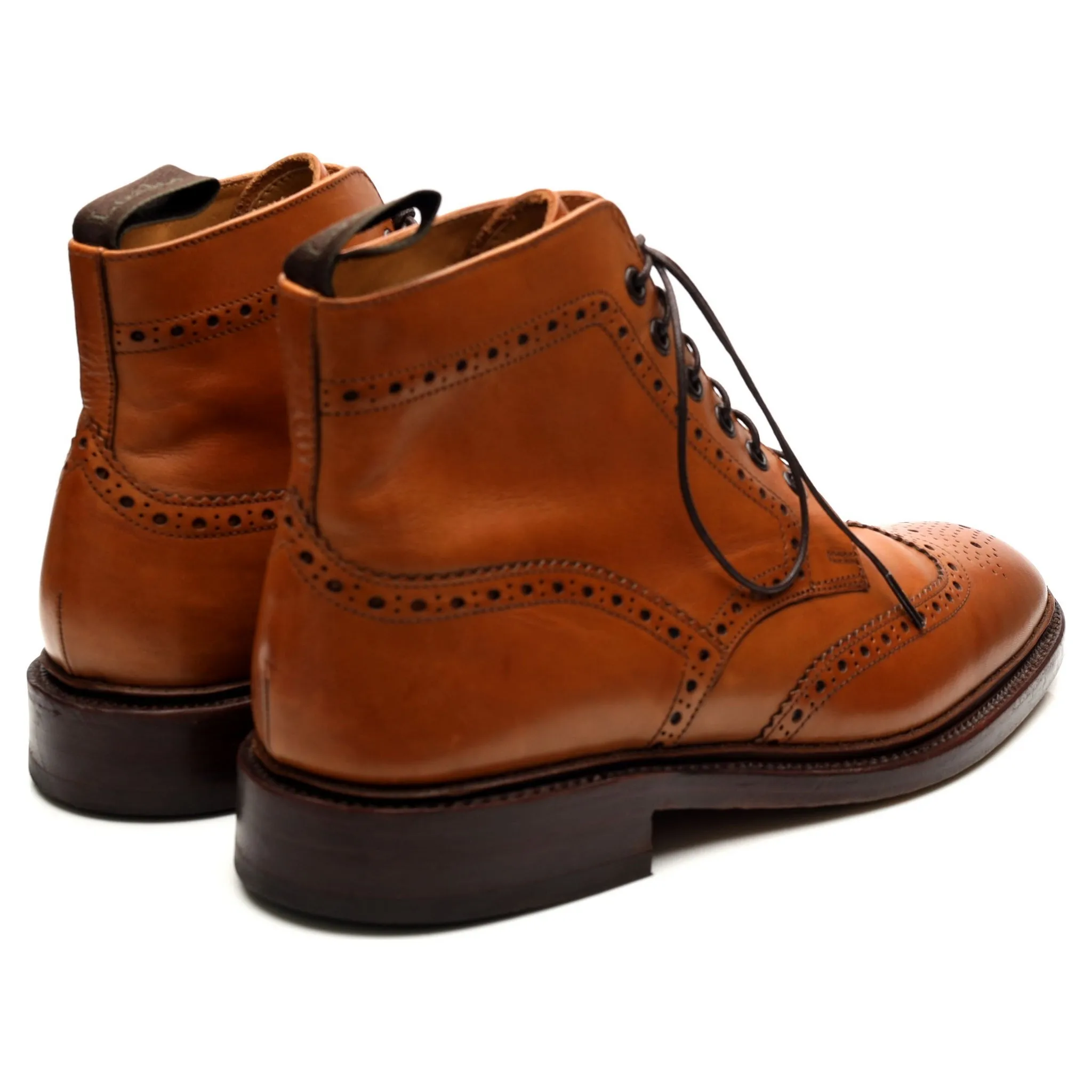 1880 'Burford 2' Tan Brown Leather Brogue Boots UK 9 F