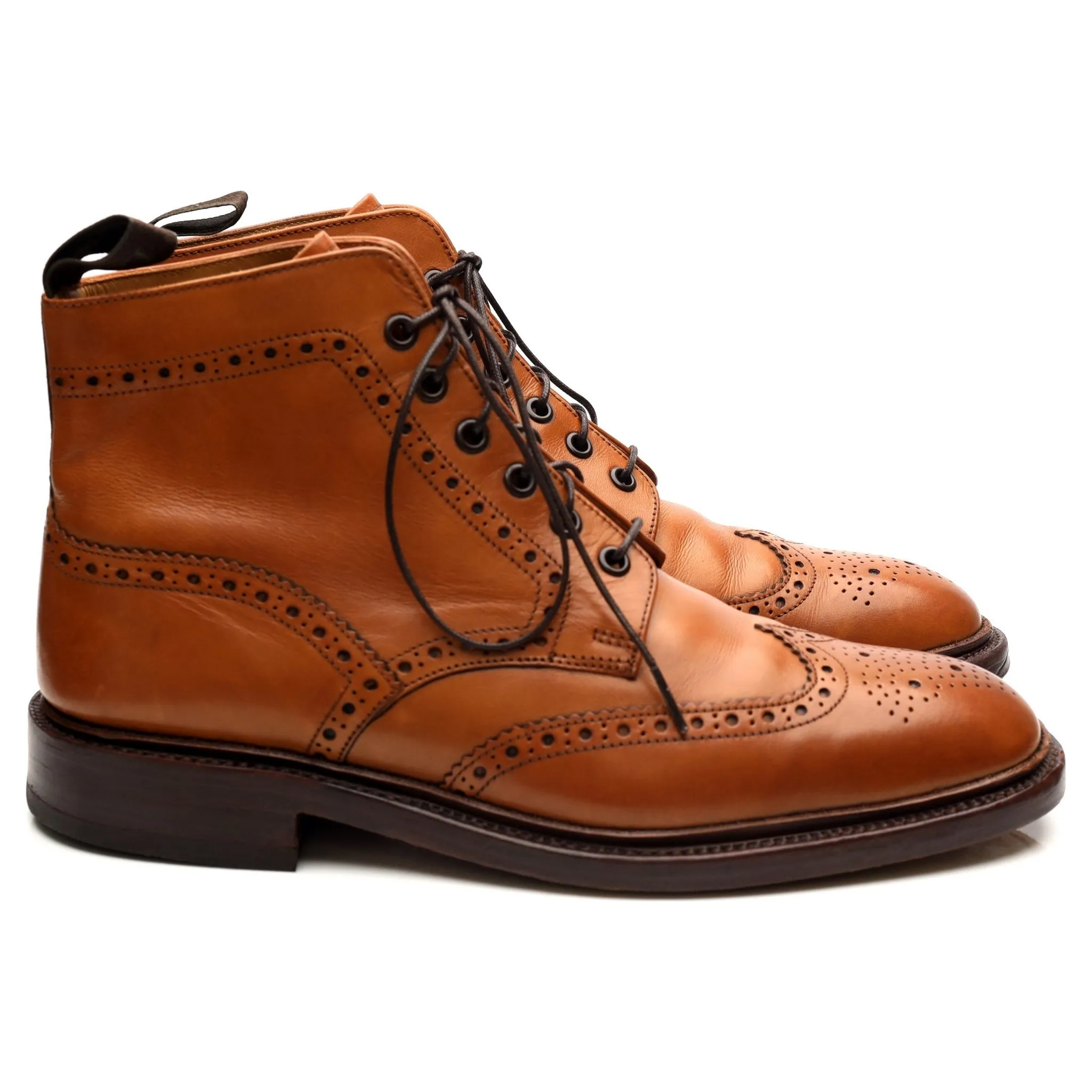 1880 'Burford 2' Tan Brown Leather Brogue Boots UK 9 F