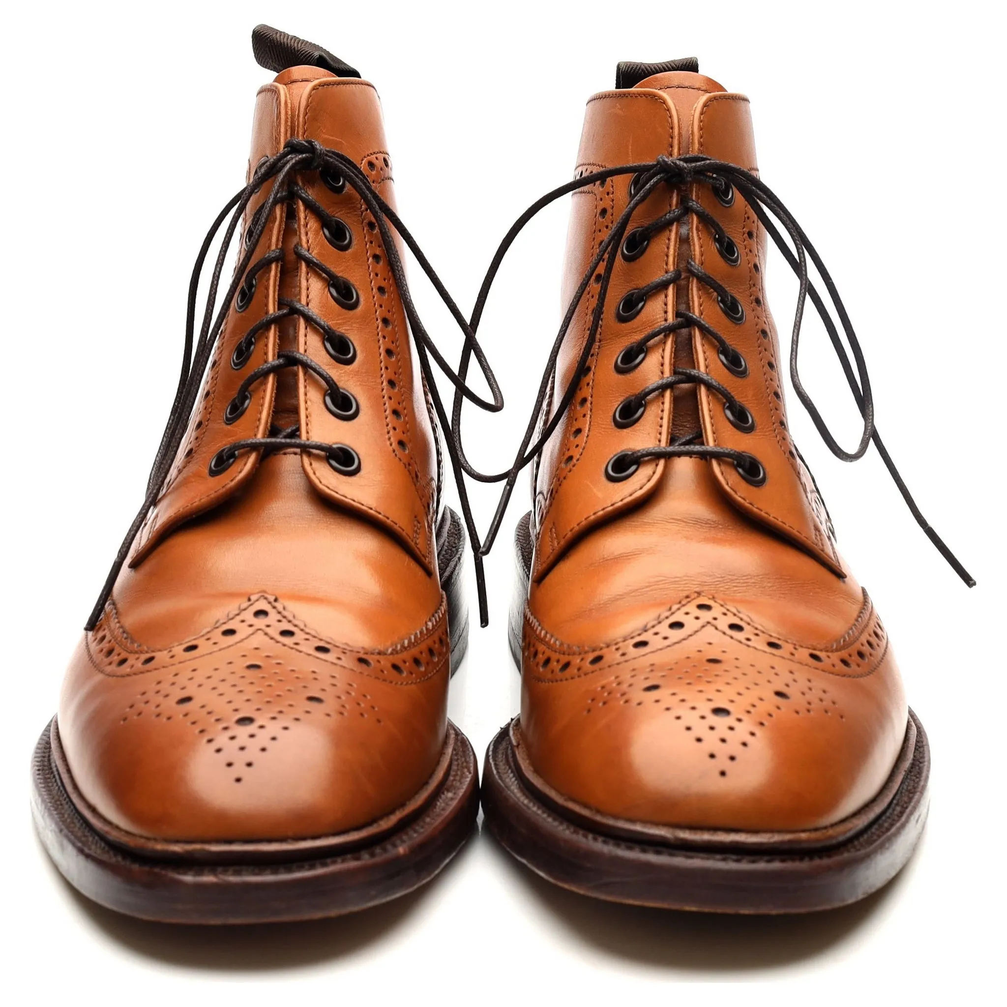 1880 'Burford 2' Tan Brown Leather Brogue Boots UK 9 F