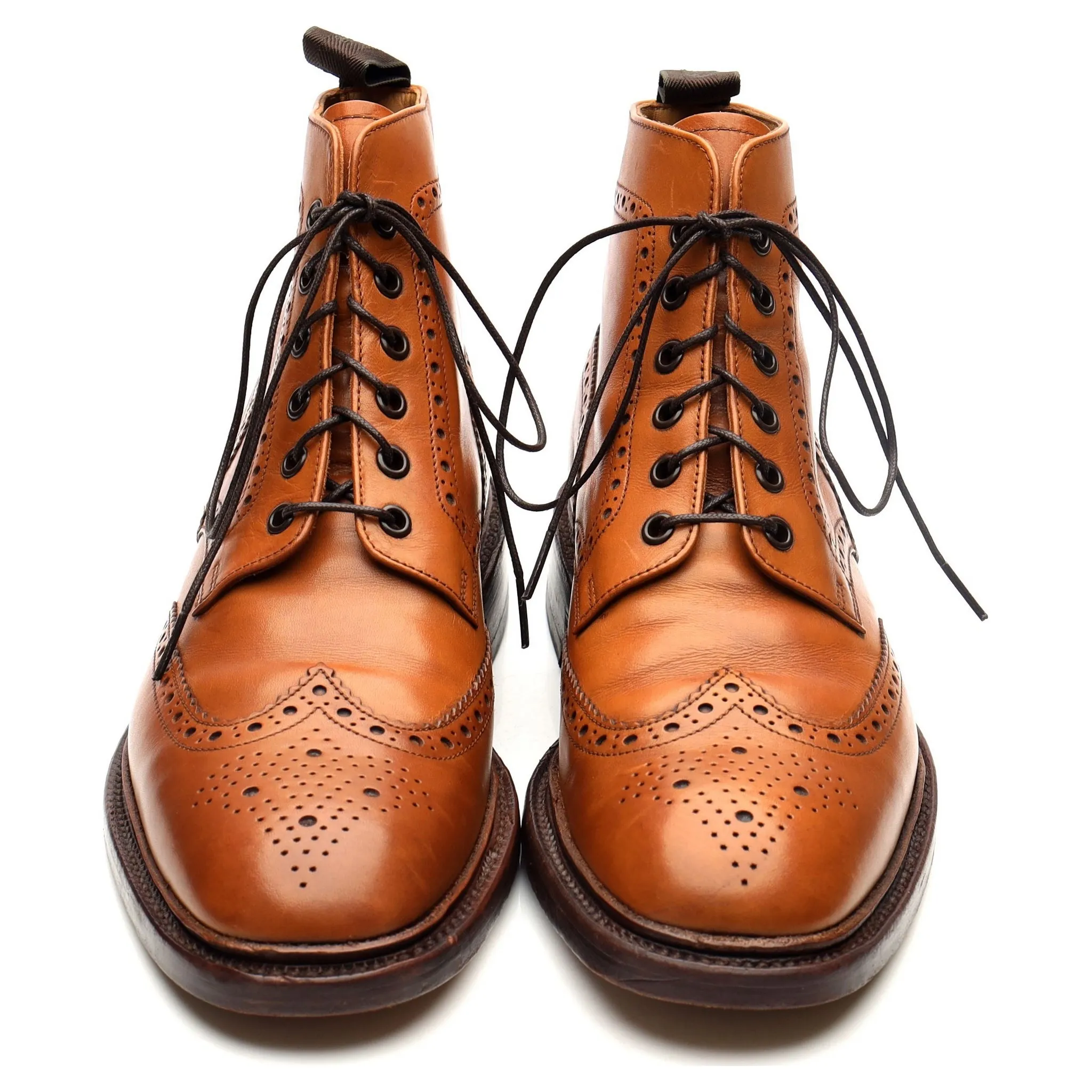 1880 'Burford 2' Tan Brown Leather Brogue Boots UK 9 F