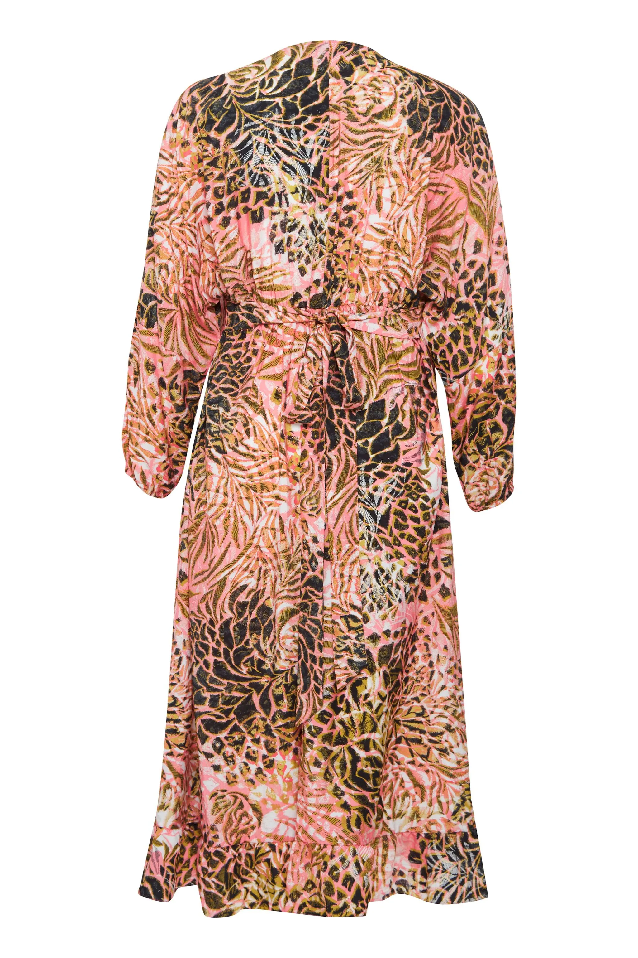 2600- Printed Faux Wrap Dress- Fransa Plus