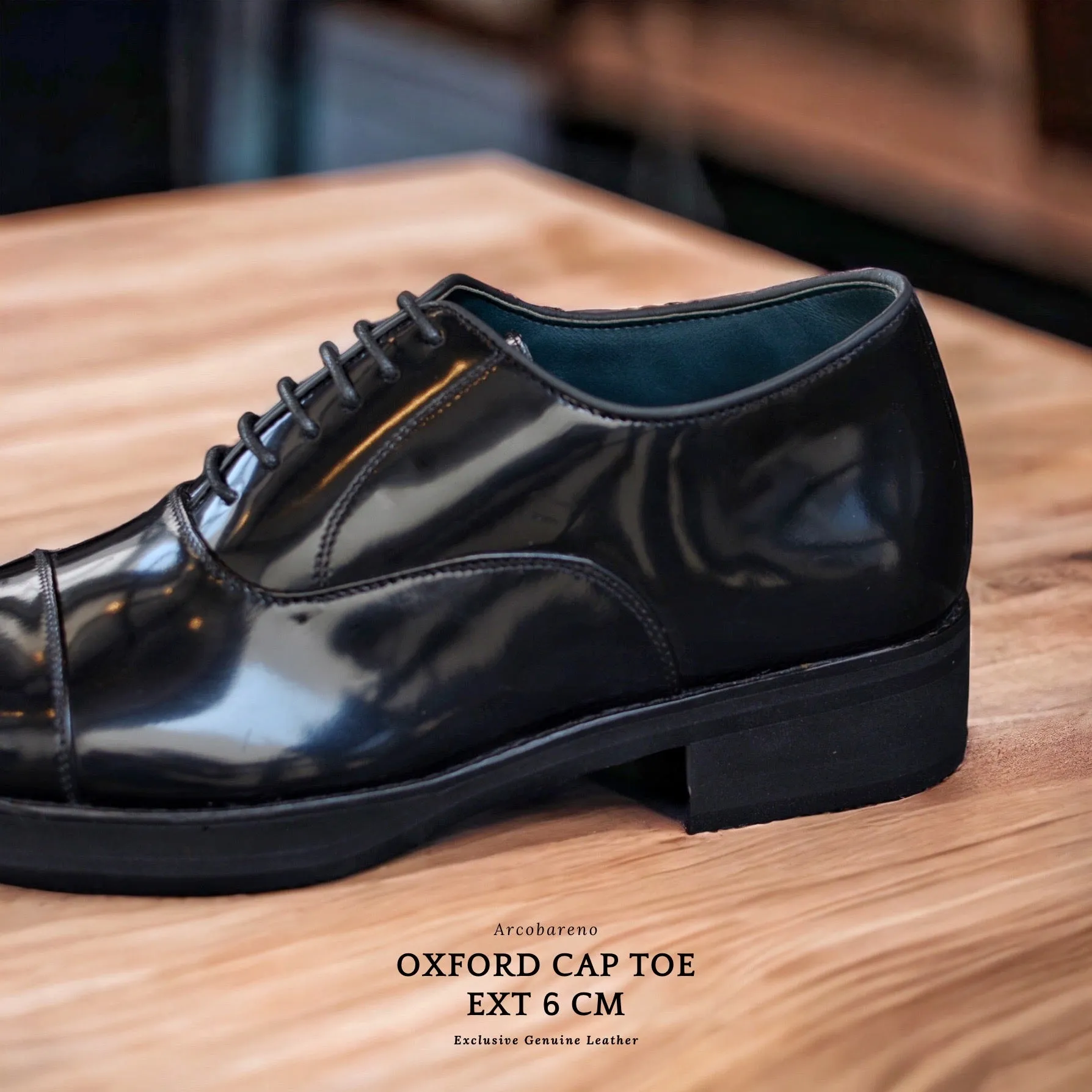 502-1 EXT 6 CM Oxford Cap Toe Piano Black