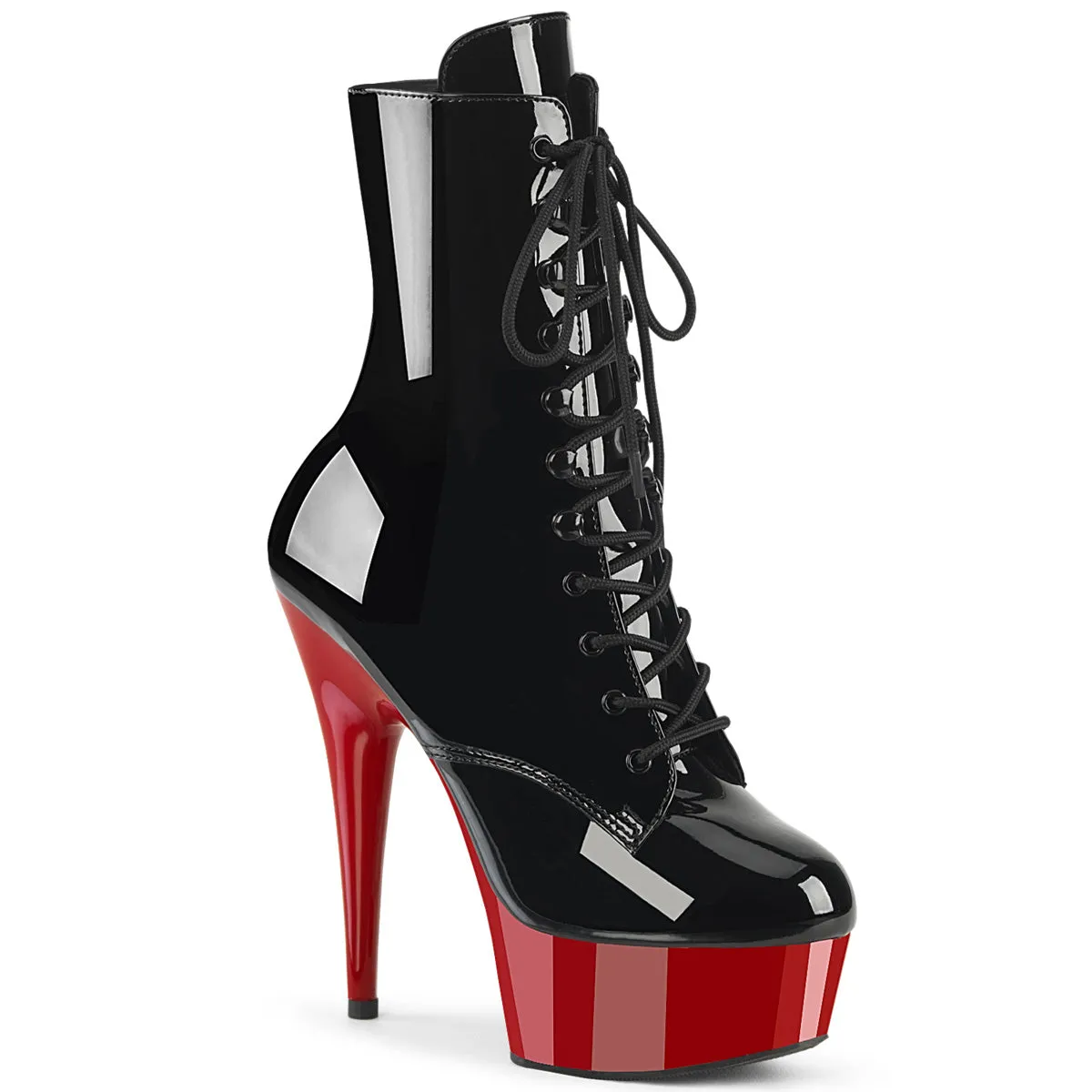 6 Inch Heel DELIGHT-1020 Black Patent Red