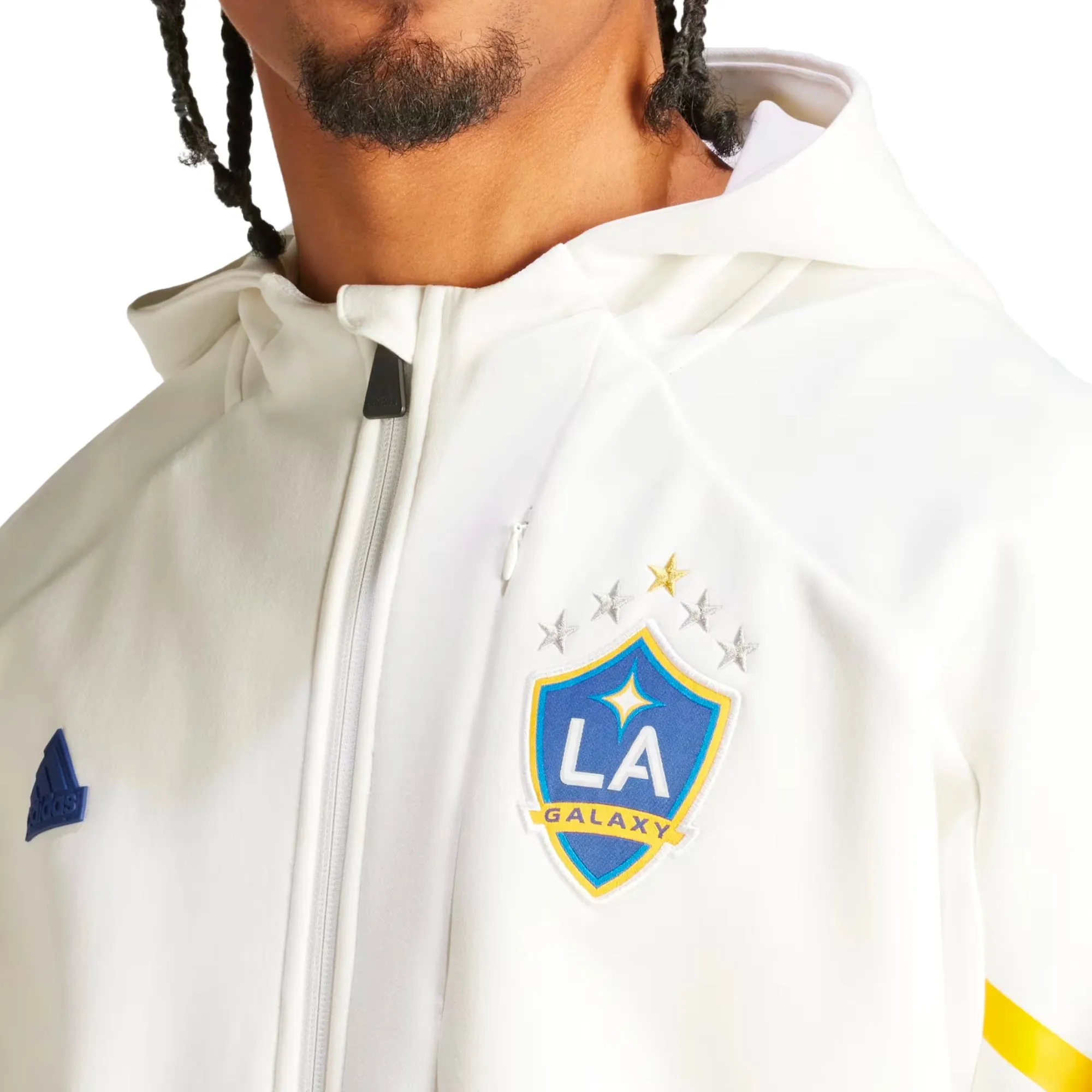 adidas Men's LA Galaxy 2024 Gameday Anthem Jacket White