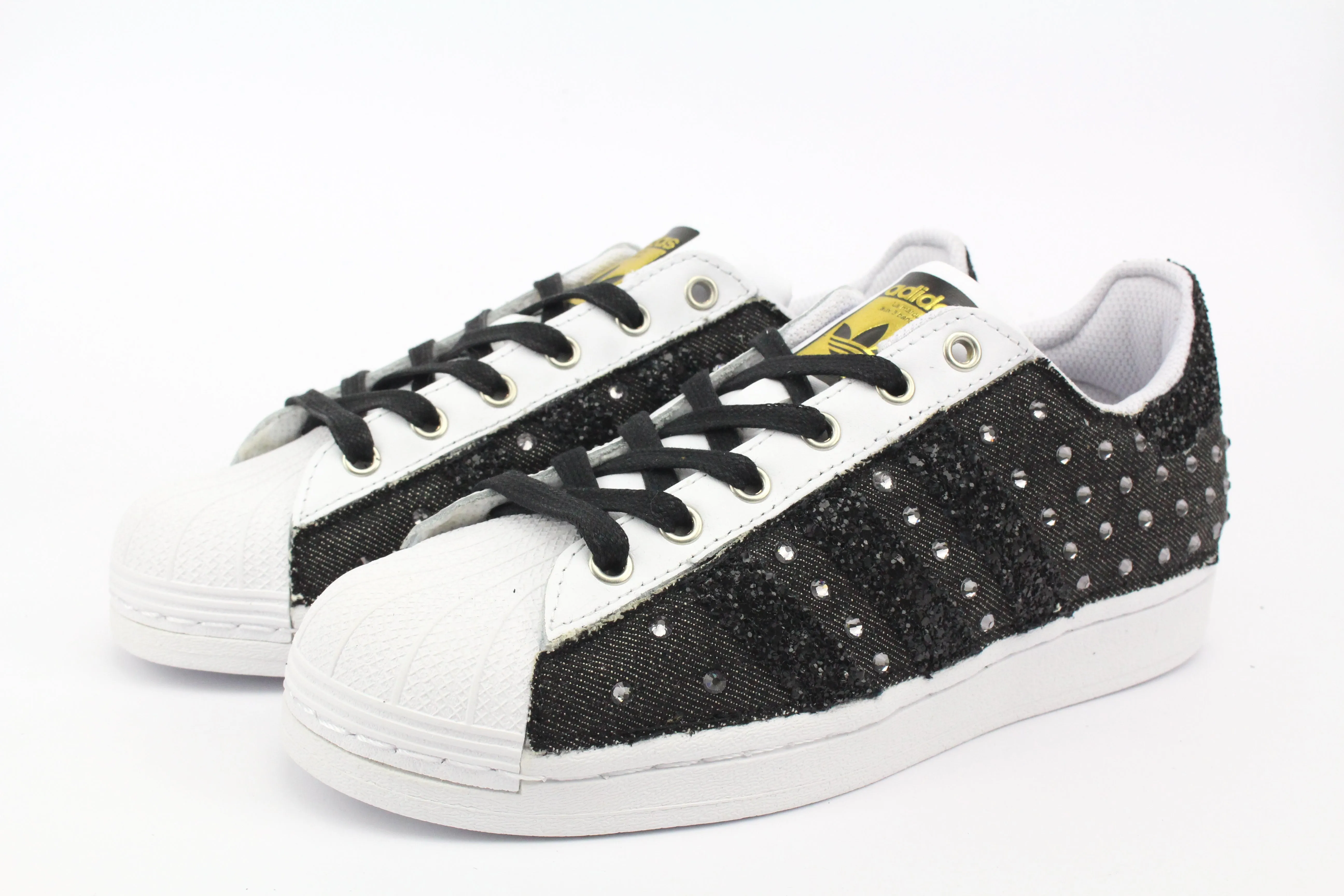 Adidas Superstar Black Jeans & Strass Termo