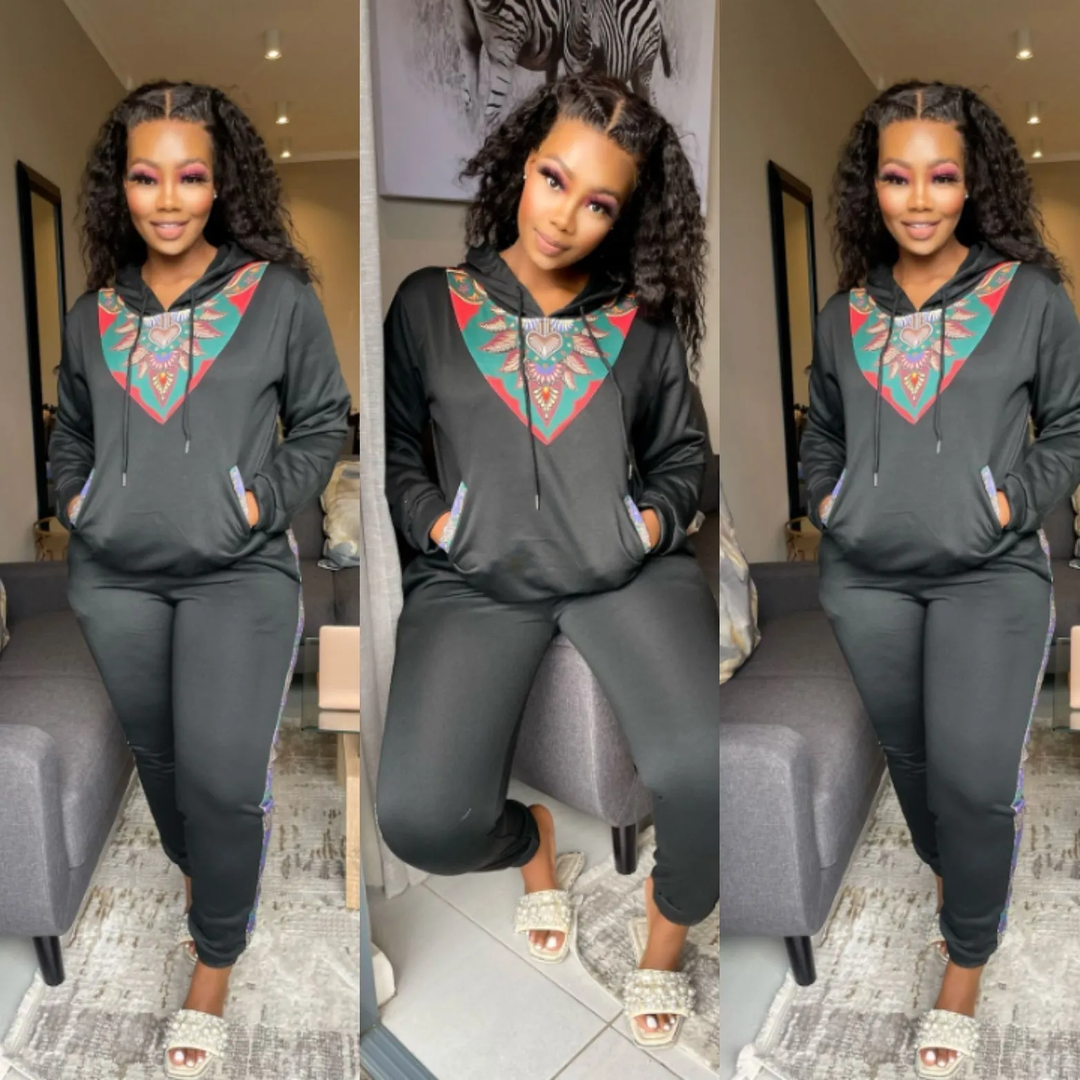 African Print Tracksuit Set