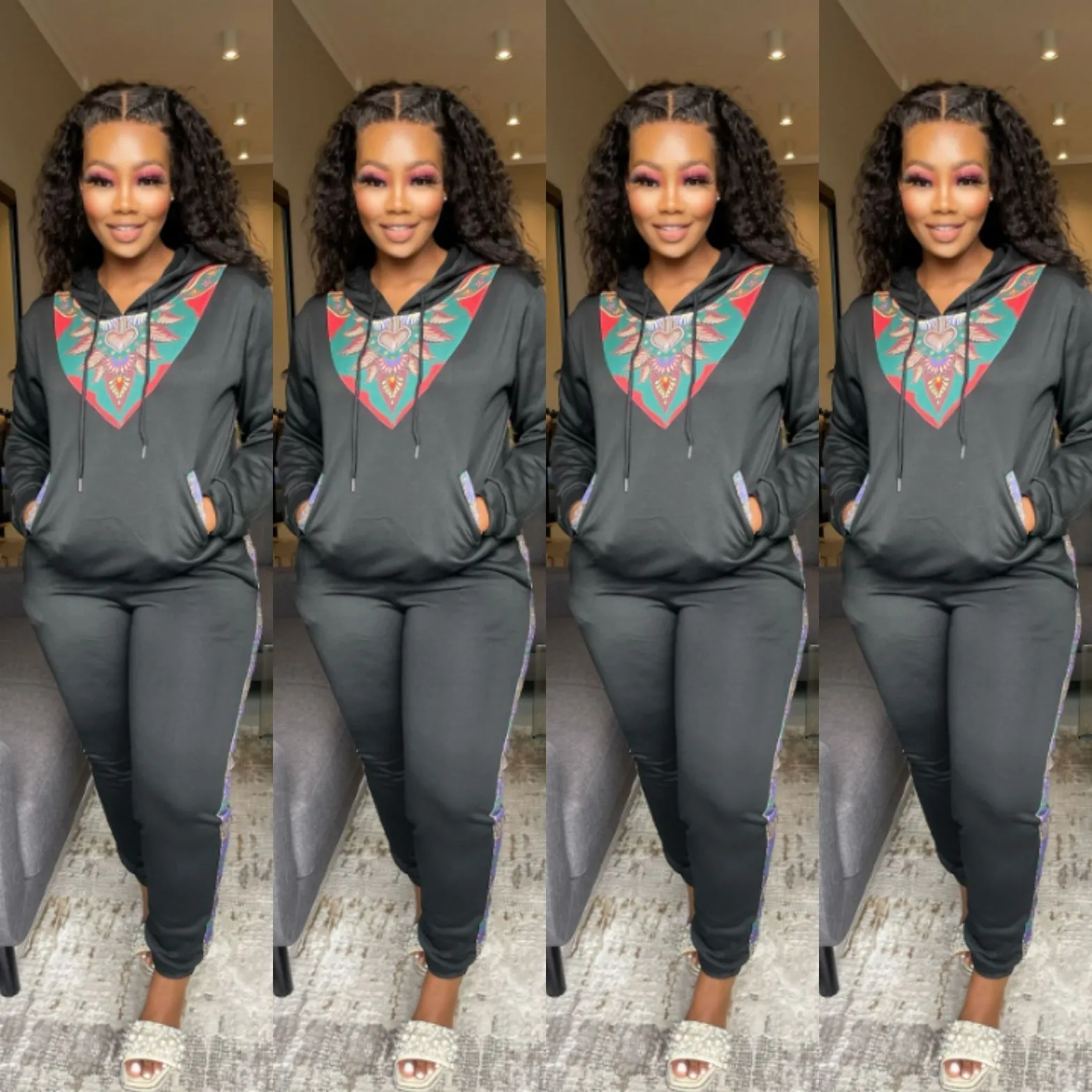 African Print Tracksuit Set