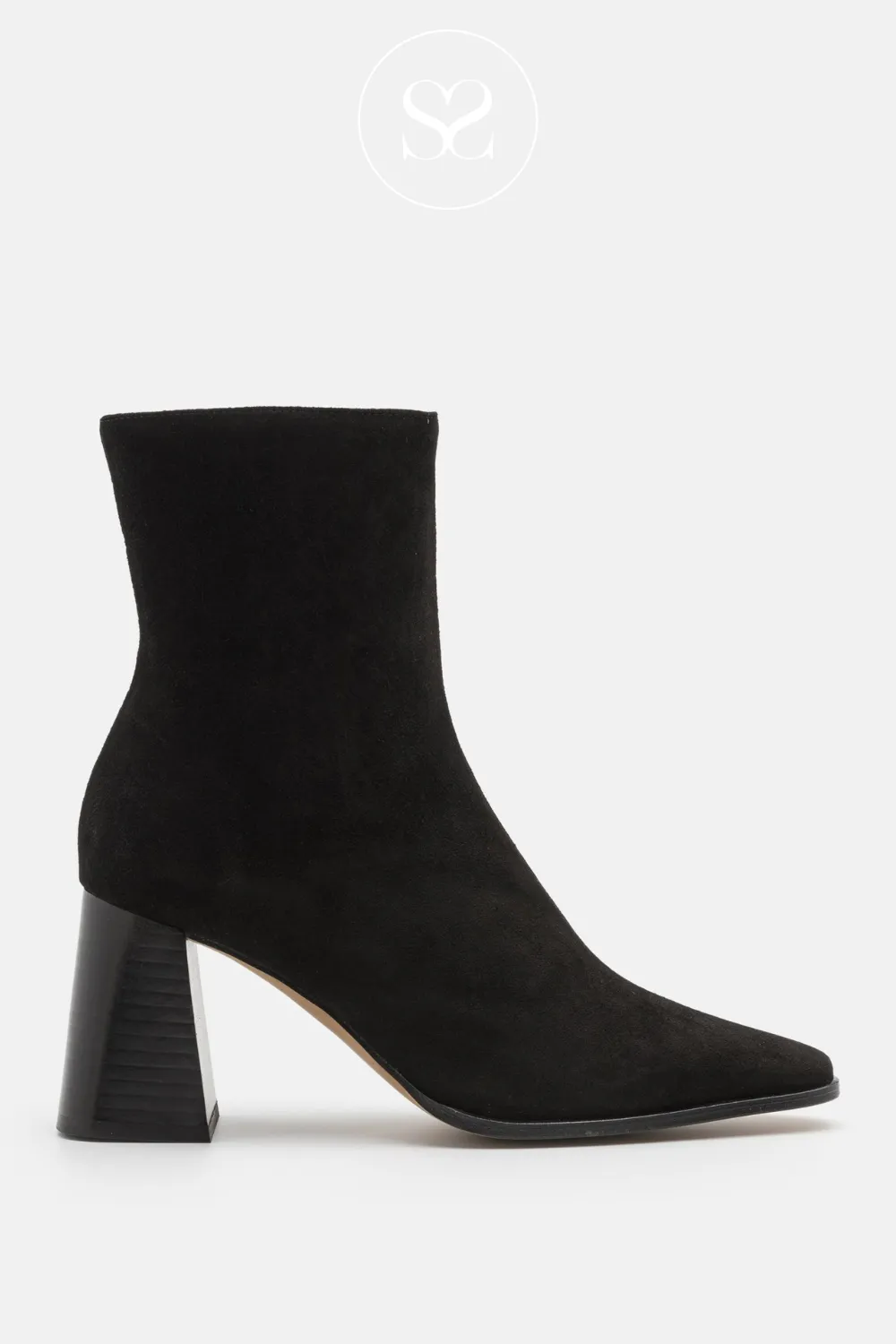 ANGEL ALARCON 24567 BLACK SUEDE BLOCK HEEL BOOTS