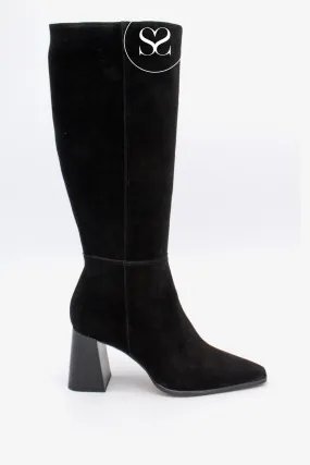 ANGEL ALARCON 24568 BLACK BLOCK HEEL KNEE HIGH BOOTS