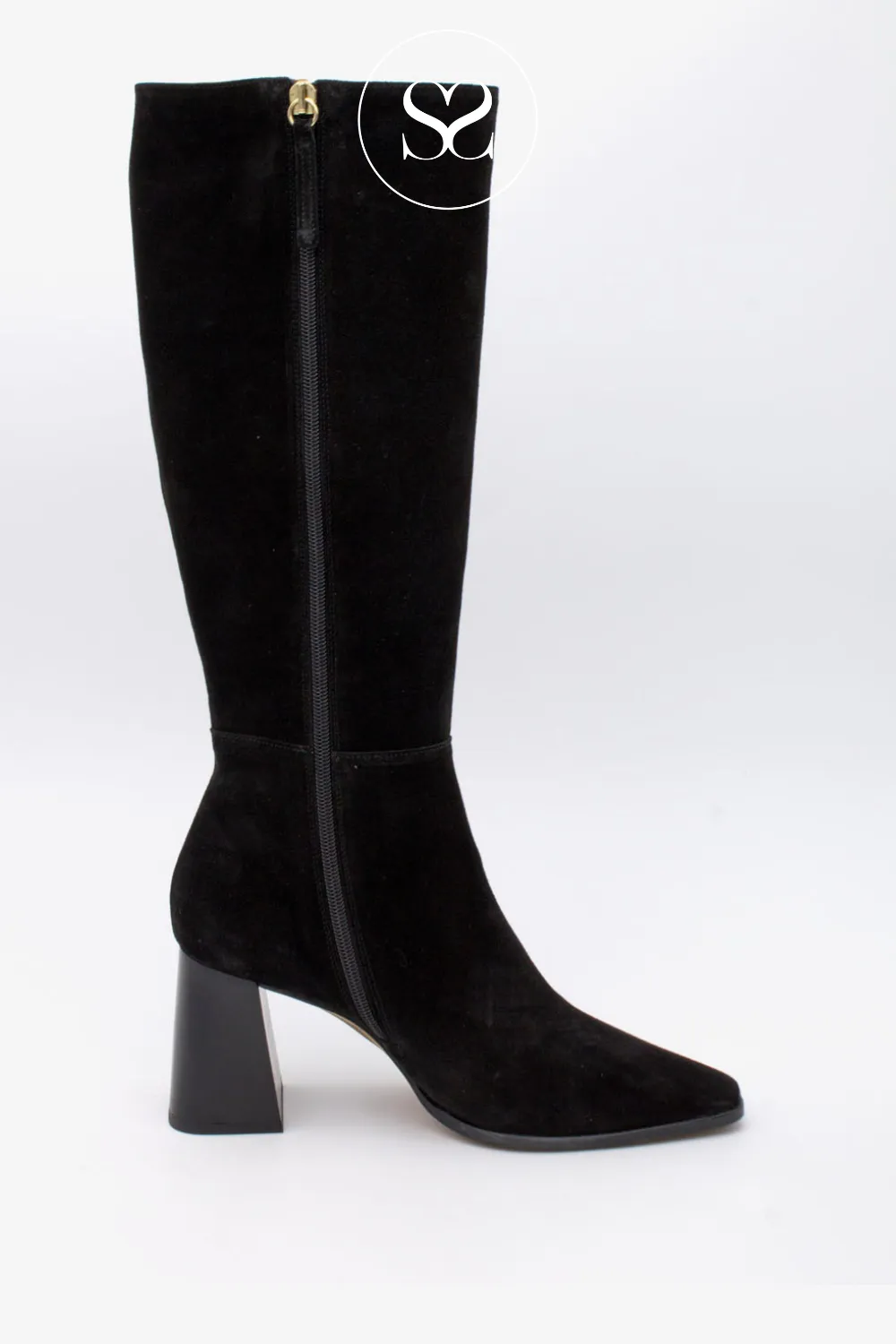 ANGEL ALARCON 24568 BLACK BLOCK HEEL KNEE HIGH BOOTS