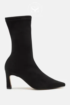 ANGEL ALARCON 24607 BLACK STRETCH POINTED TOE SOCK BOOTS