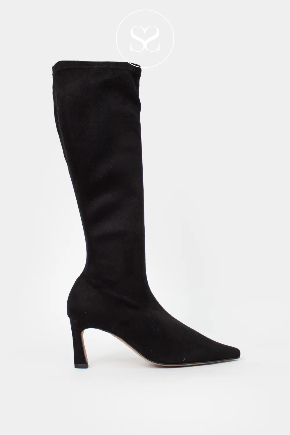 ANGEL ALARCON 24608 BLACK STRETCH KNEE HIGH BOOTS