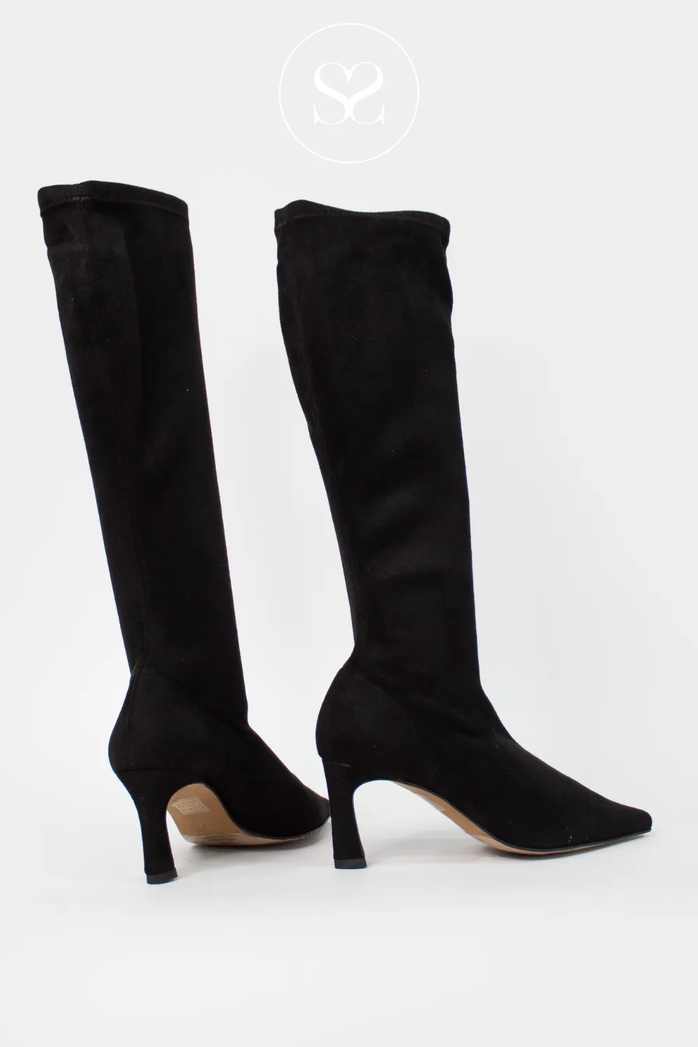 ANGEL ALARCON 24608 BLACK STRETCH KNEE HIGH BOOTS