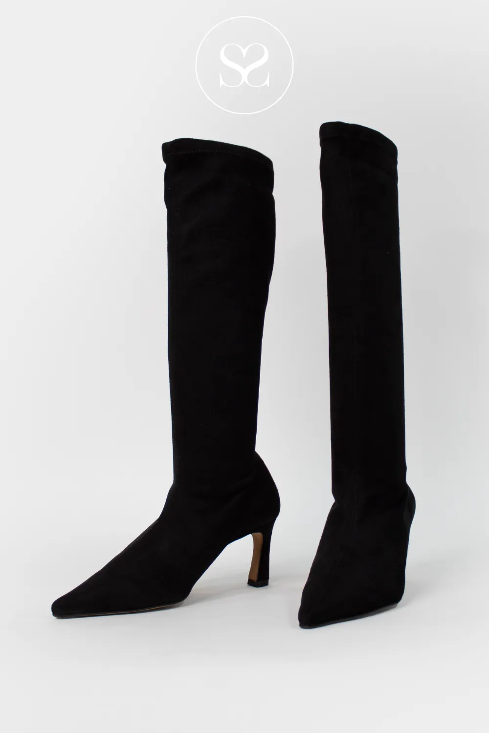 ANGEL ALARCON 24608 BLACK STRETCH KNEE HIGH BOOTS