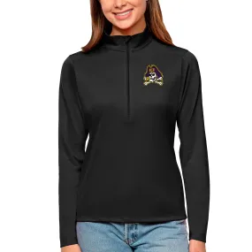 Antigua ECU Pirates Women's Black Tribute Quarter-Zip Pullover Top