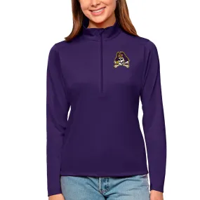 Antigua ECU Pirates Women's Purple Tribute Quarter-Zip Pullover Top