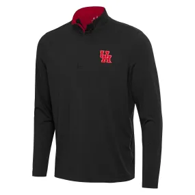 Antigua Houston Cougars Black/Red Content Quarter-Zip Pullover Top