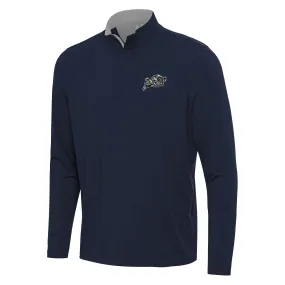 Antigua Navy Midshipmen Navy/Gray Content Quarter-Zip Pullover Top