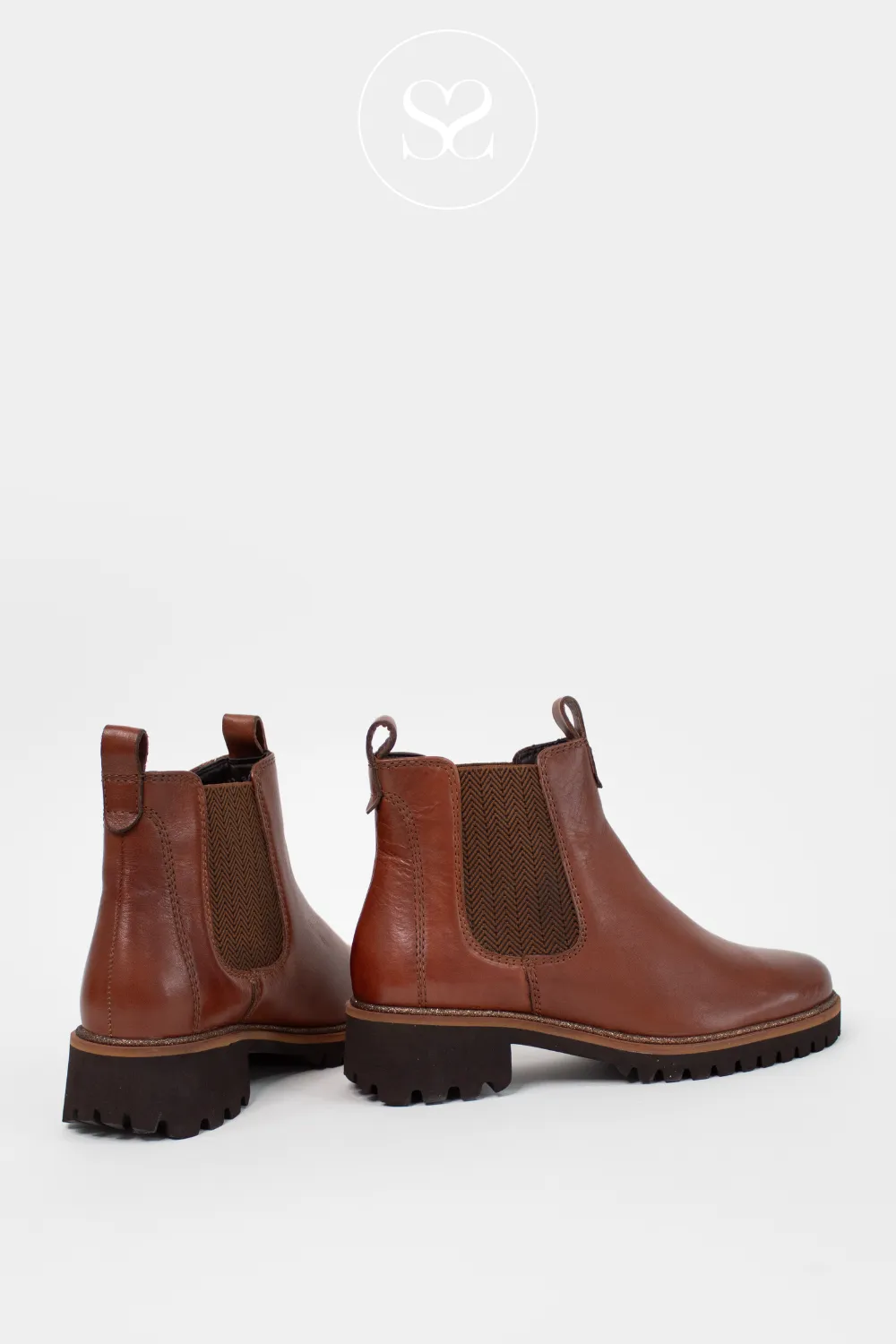 ARA 12-31227 TAN LEATHER CHELSEA BOOTS