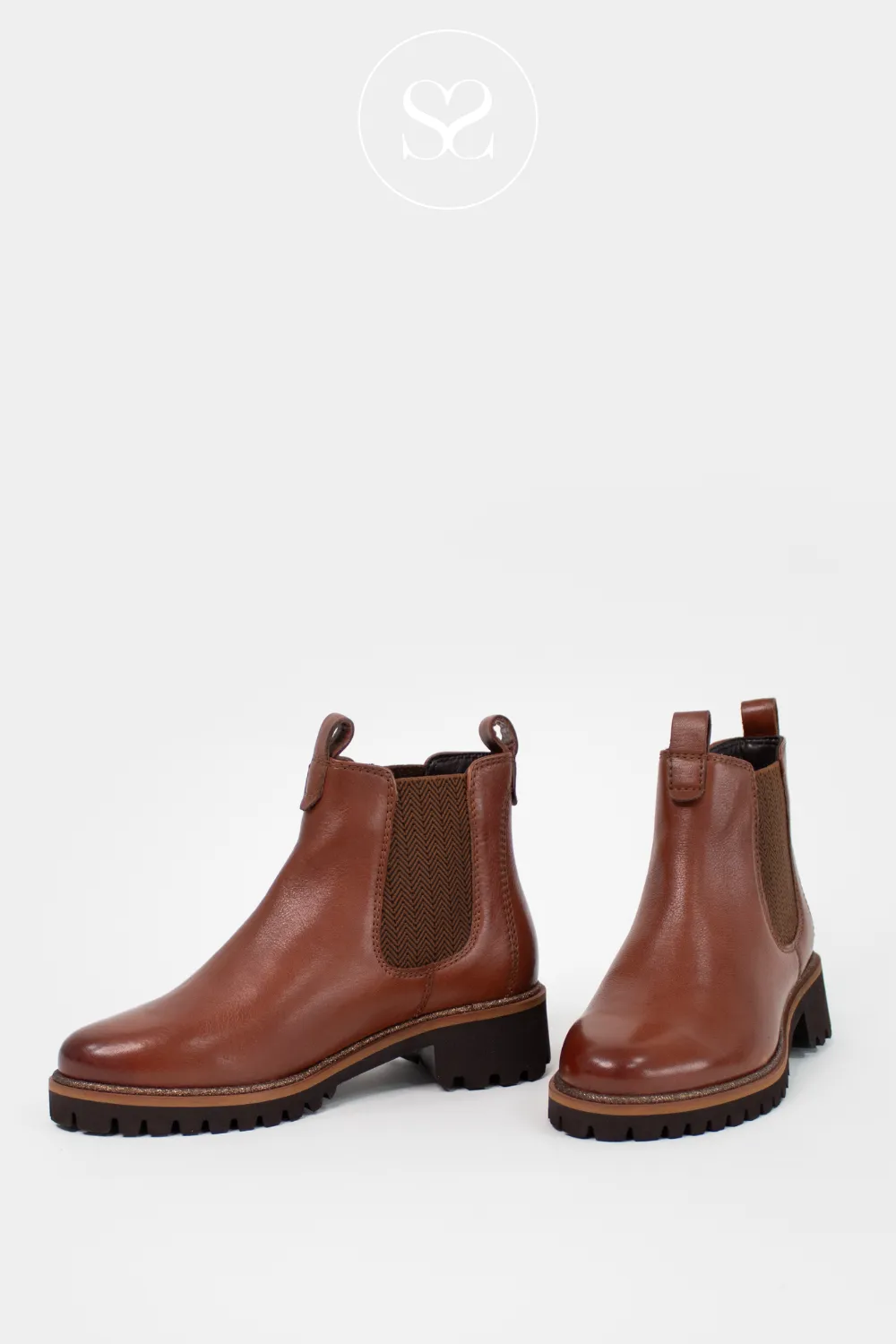 ARA 12-31227 TAN LEATHER CHELSEA BOOTS