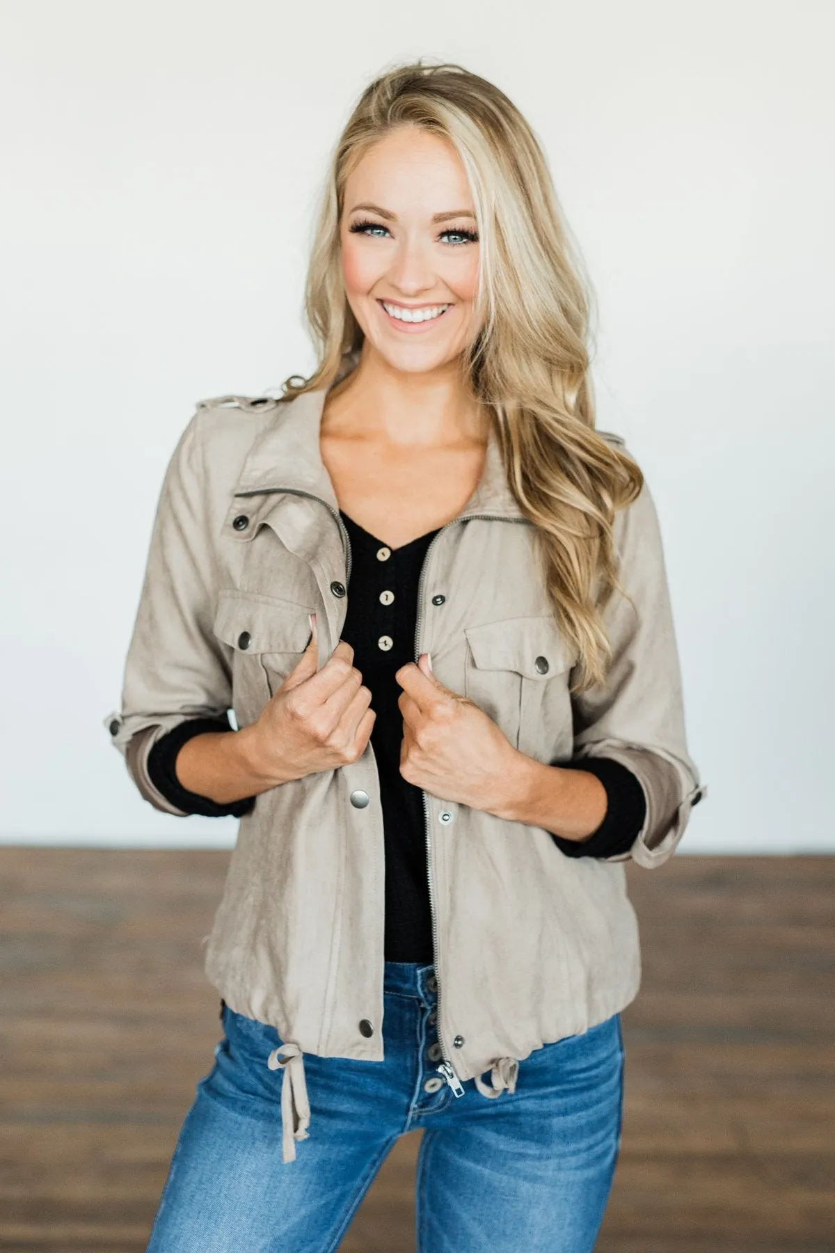 Around The World Lightweight Jacket- Light Taupe