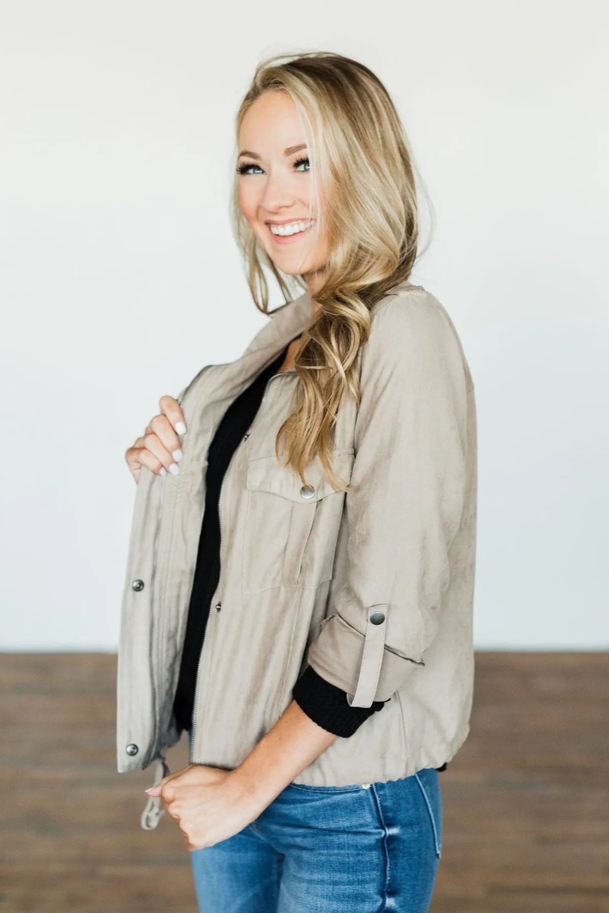 Around The World Lightweight Jacket- Light Taupe