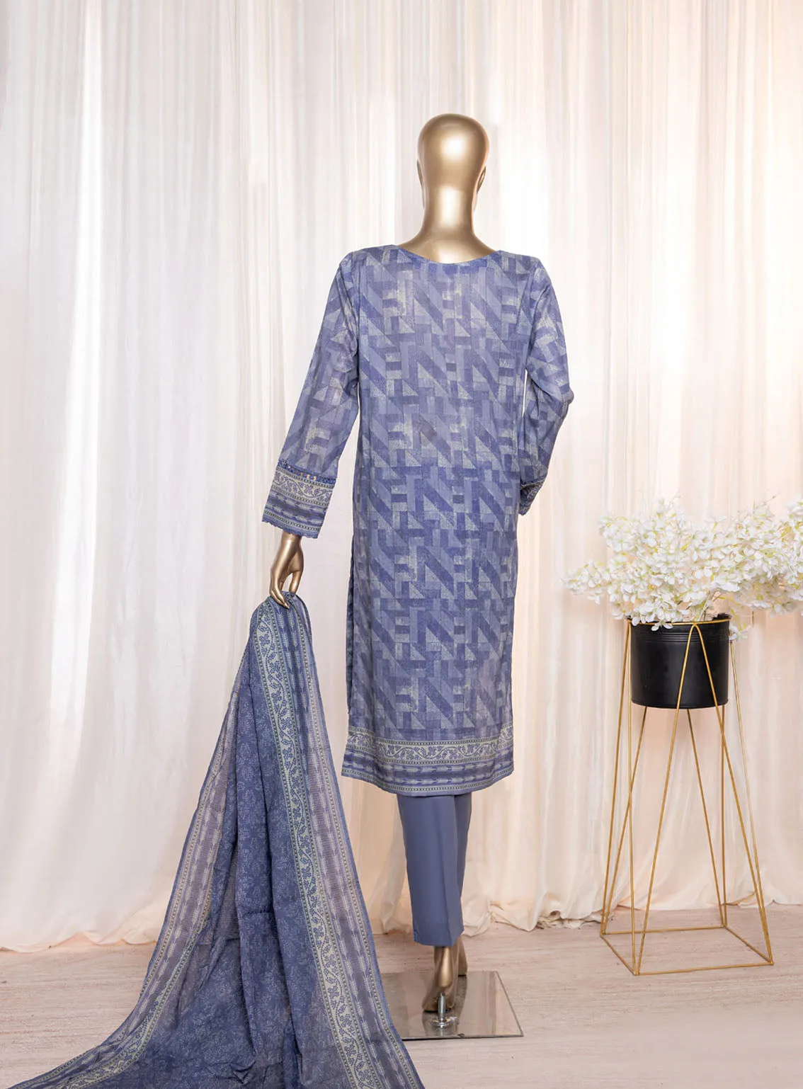 Asasa By HZ Textile Digital Embroidered Lawn 3 Piece Unstitched Suit HZ24AV4 AEL-86