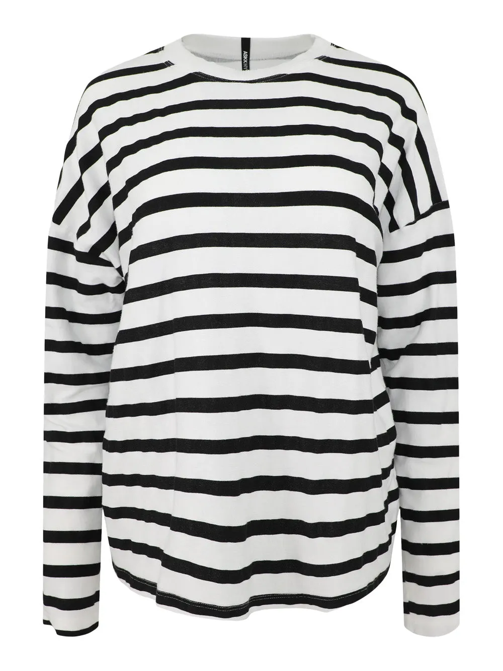 ASKK NY Long-Sleeve Tee in Thin Stripe White