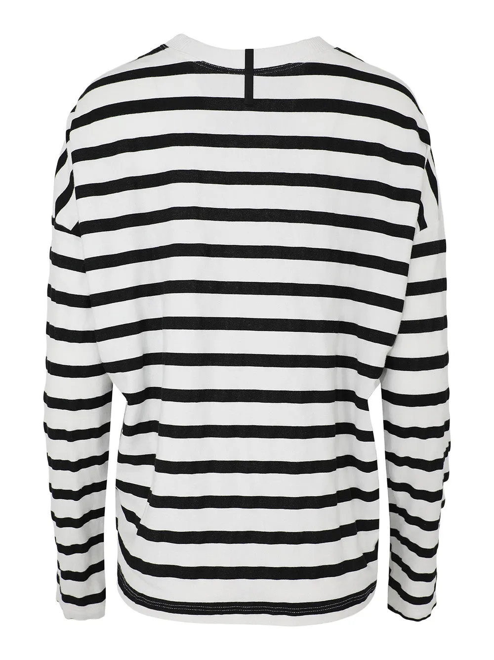 ASKK NY Long-Sleeve Tee in Thin Stripe White