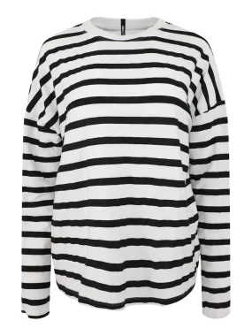 ASKK NY Long-Sleeve Tee in Thin Stripe White