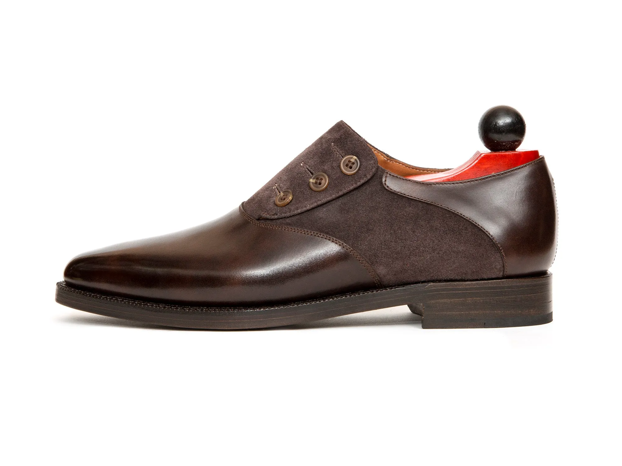 Aurora - MTO - Dark Brown Museum Calf / Dark Brown Suede - JKF Last - Double Leather Sole