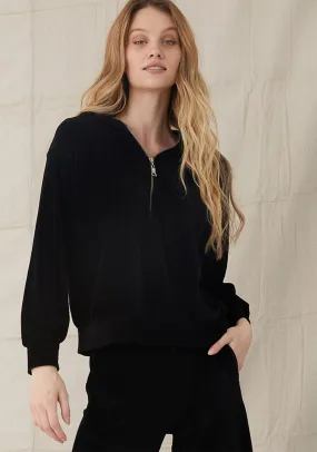 Bella Dahl - Zipper Hoodie Black