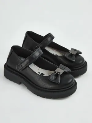 Black Bow Chunky Sole Mary Jane School Shoes | School | George at ASDA