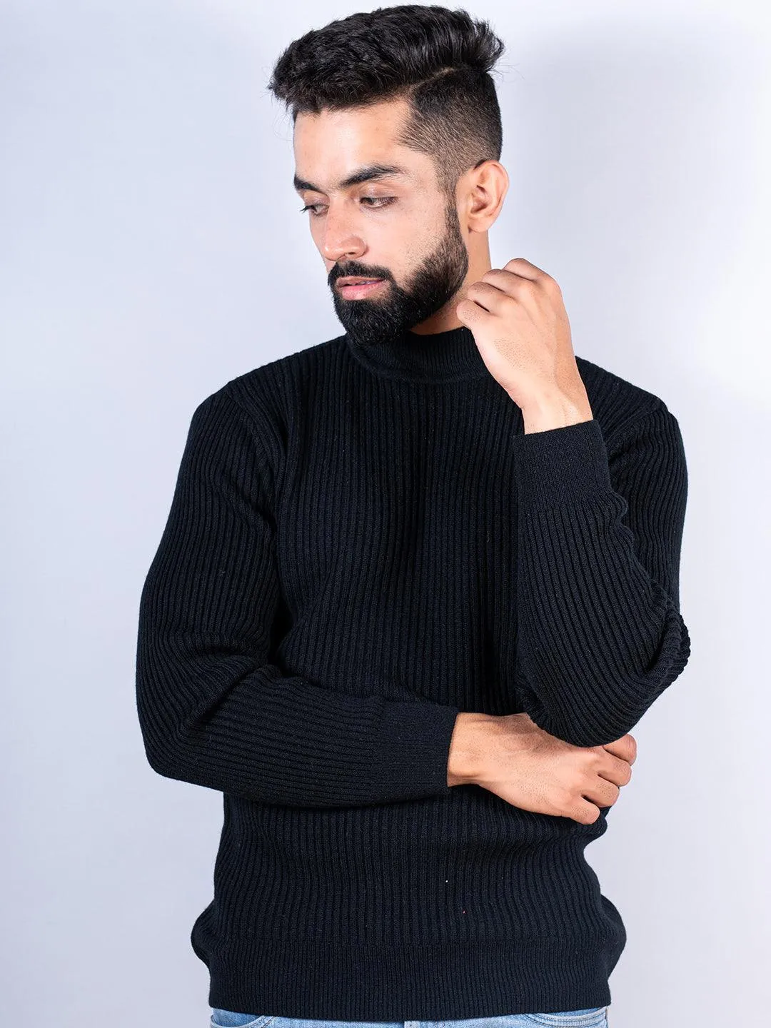 Black Color Turtle Neck Men's Sweater