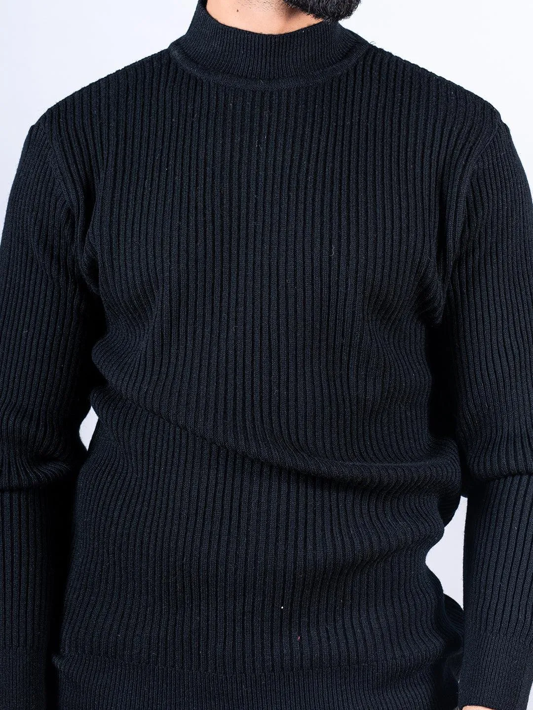 Black Color Turtle Neck Men's Sweater