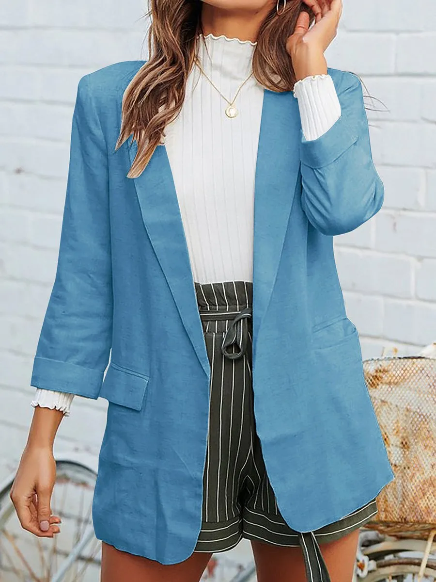 Blazer Chic avec Poche à Col Revers