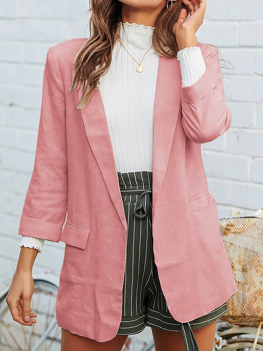 Blazer Chic avec Poche à Col Revers