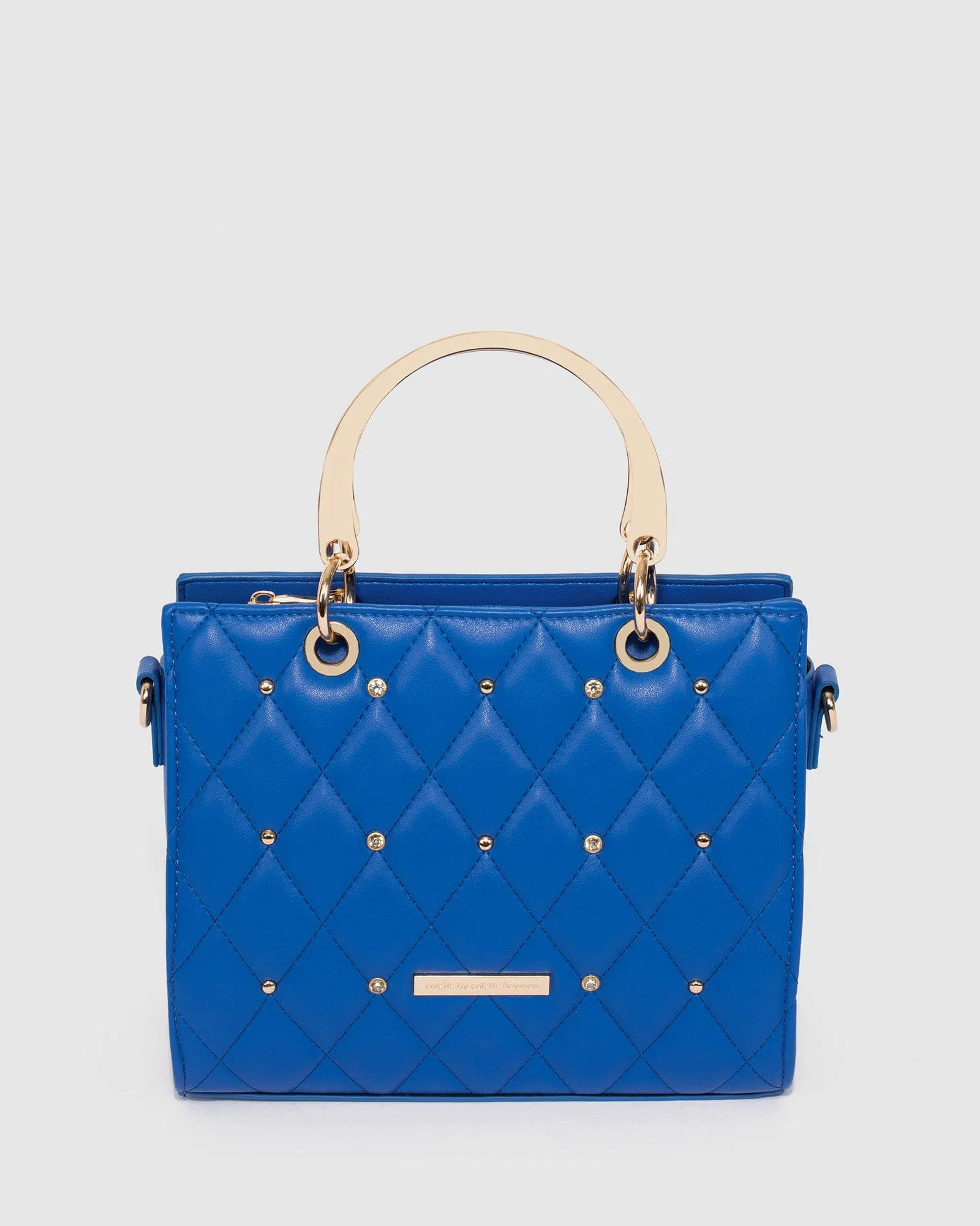 Blue Ella Stud Tote Bag