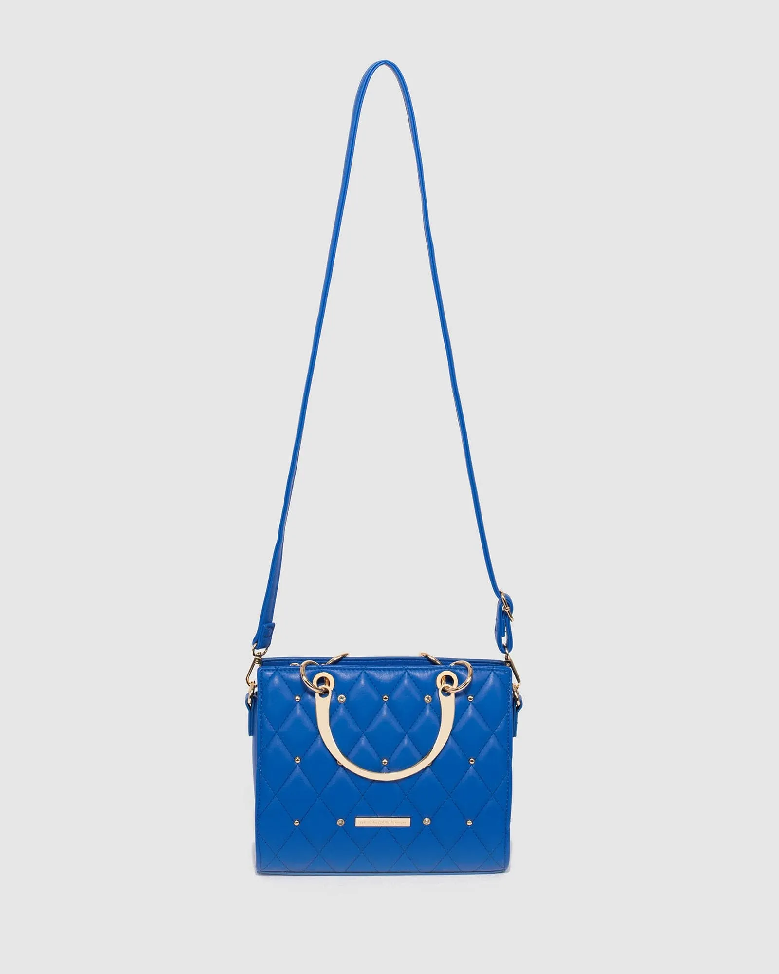 Blue Ella Stud Tote Bag