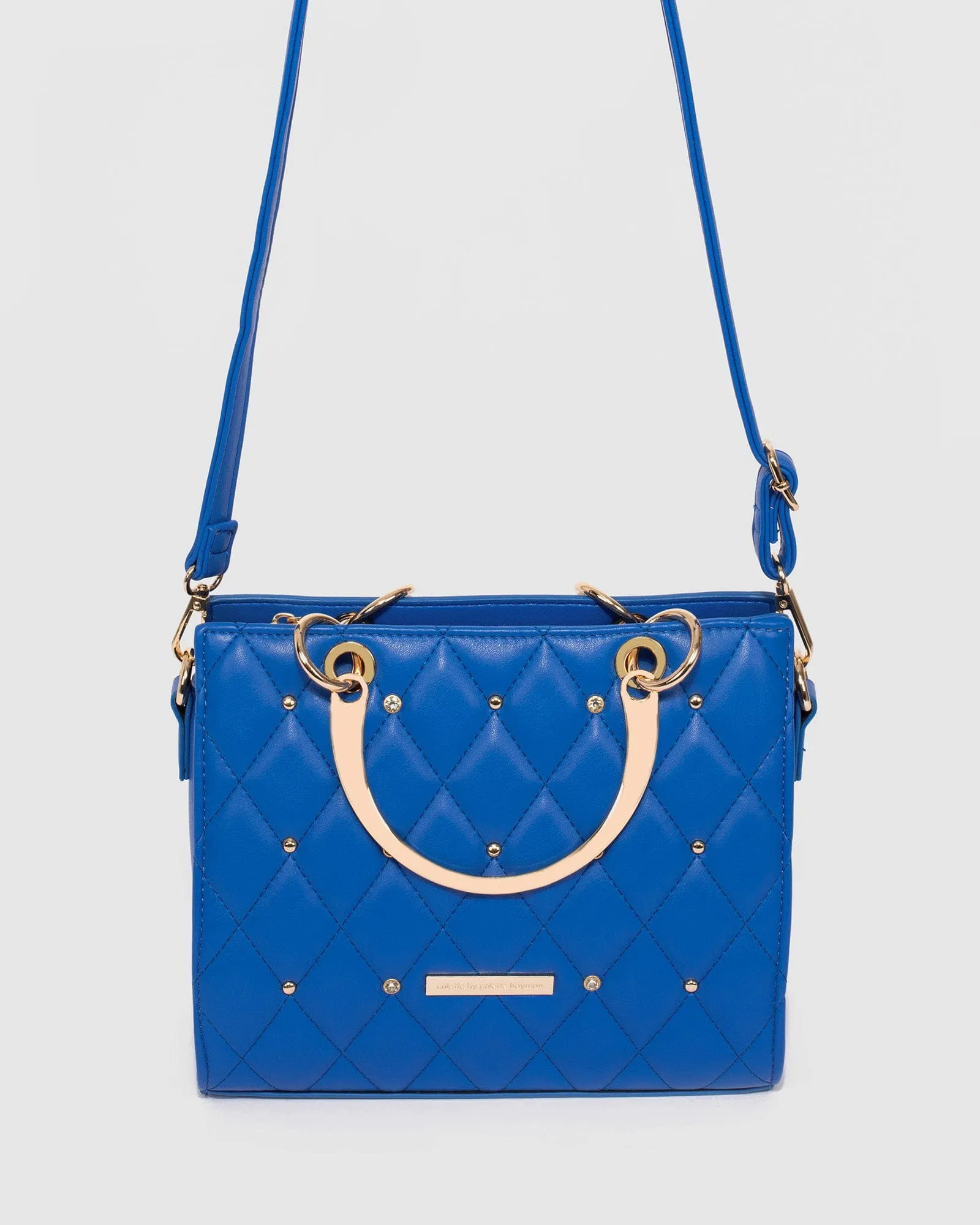 Blue Ella Stud Tote Bag