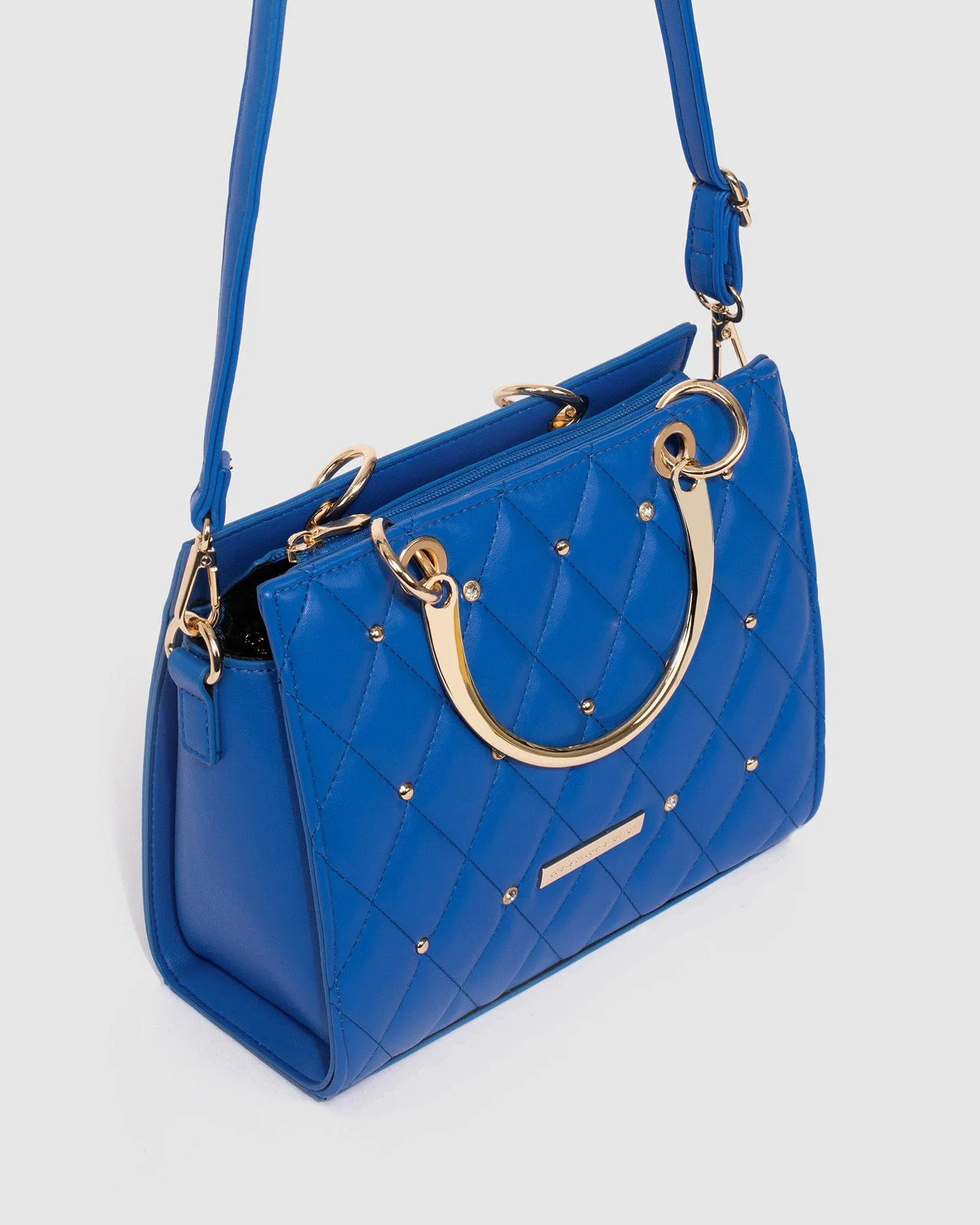 Blue Ella Stud Tote Bag