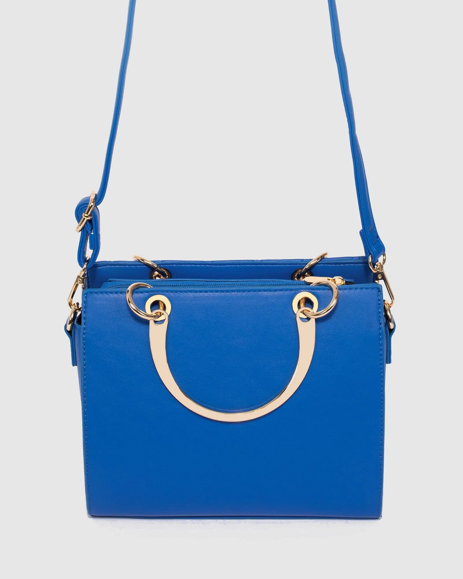 Blue Ella Stud Tote Bag