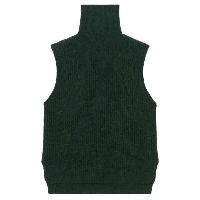 Bonpoint Woman Verbier Turtleneck Vest Thunder Green