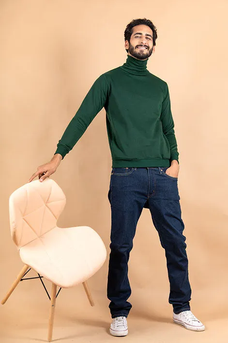 Bottle Green Turtleneck Sweater