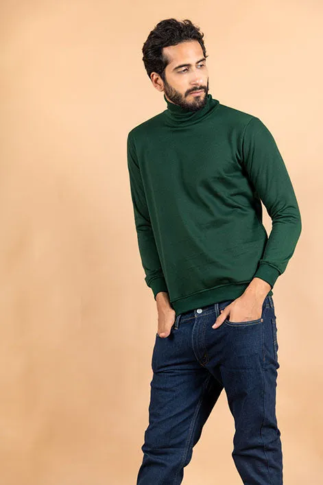 Bottle Green Turtleneck Sweater