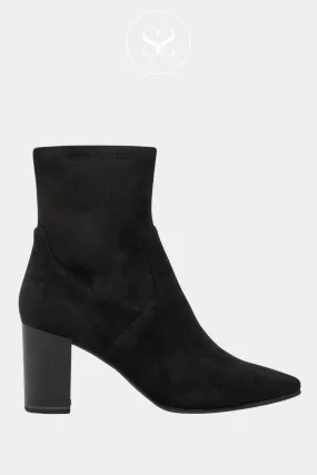 CAPRICE 9-25311-43 BLACK STRETCH BLOCK HEEL SOCK BOOTS